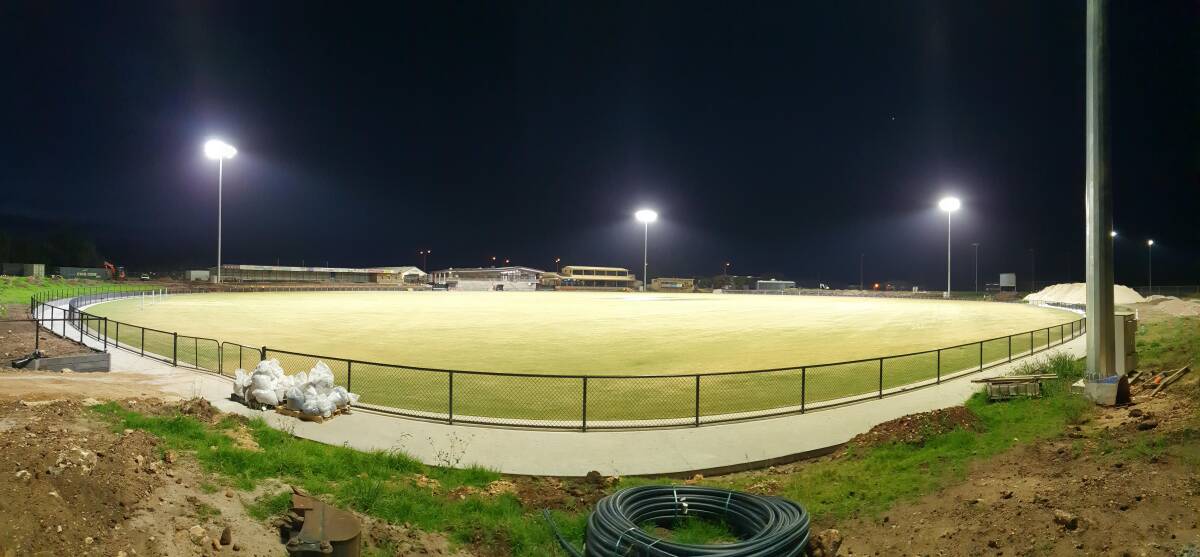 BRIGHT LIGHTS: Reid Oval's new lights in action. Picture: Warrnambool City Council 