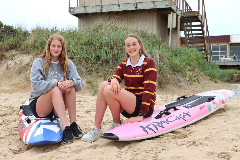 Warrnambool teenagers Rory Fawcett and Mia Cook won gold medals at the Life Saving Victoria endurance championships. Picture by Justine McCullagh-Beasy 