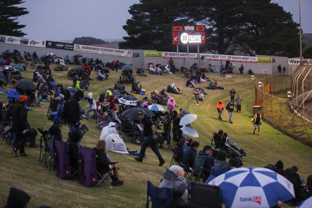 A rain delay at a Premier Speedway meeting earlier this year. 