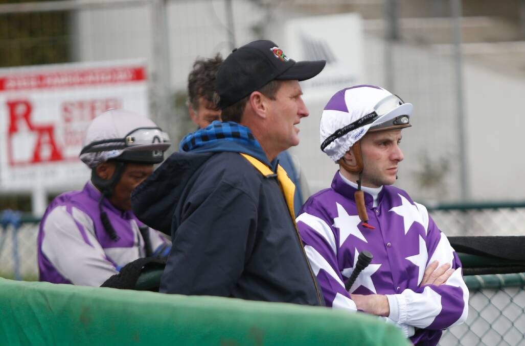 CONTENDER: Warrnambool-based jockey Declan Bates (right) wants success in the 2020 Warrnambool Cup. Picture: Mark Witte