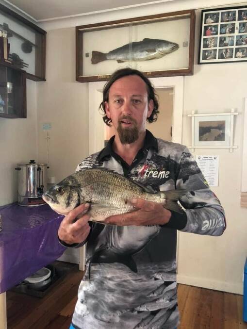 Mick McLaren with a 1.5kg bream caught from the Hopkins River. 