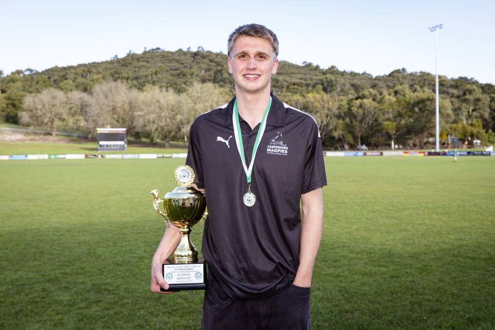 Camperdown's Hamish Sinnott, who won the Hampden league Maskell Medal in 2023, will make his VFL debut for Geelong. File picture 