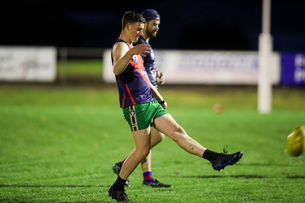 KICKING ON: Will Kain is proving an asset in Terang Mortlake's forward line. Picture: Morgan Hancock