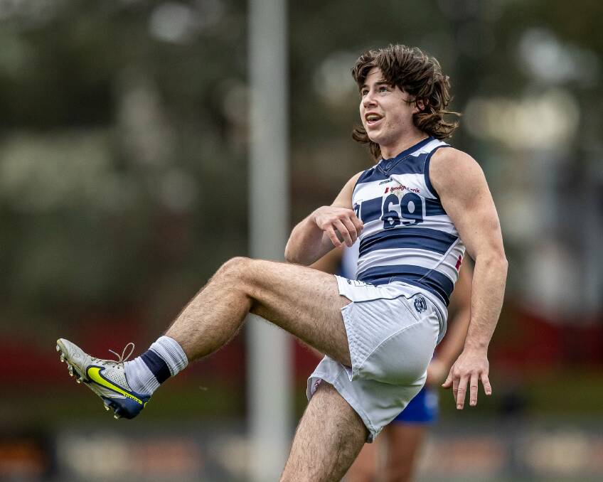 IN THE HOOPS: Fraser Marris on debut for Geelong's VFL team. Picture: Arj Giese 