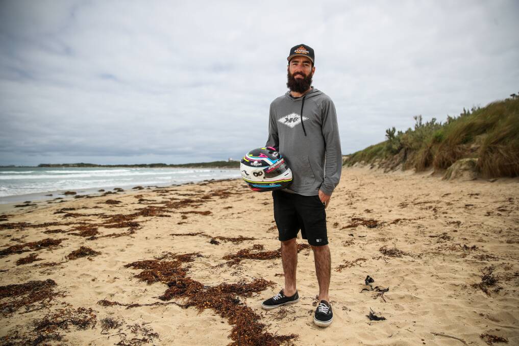 NICE TO BE HOME: James McFadden at Warrnambool beach on Thursday. Picture: Morgan Hancock 