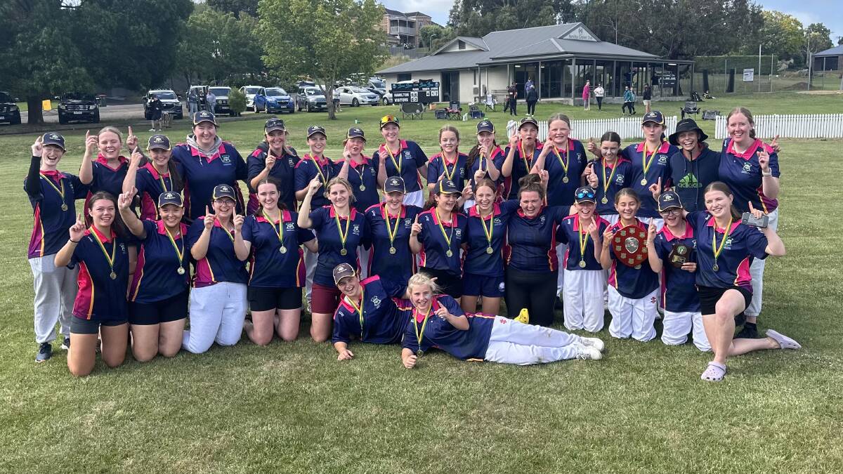 The successful Warrnambool under 14 and under 18 girls teams which won the Hamilton country week grand finals. Picture supplied 