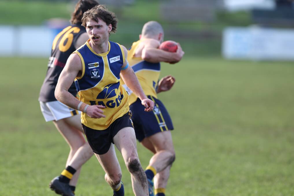 Callum Grundy has played 17 senior matches for North Warrnambool Eagles in 2023. Picture by Sean McKenna 