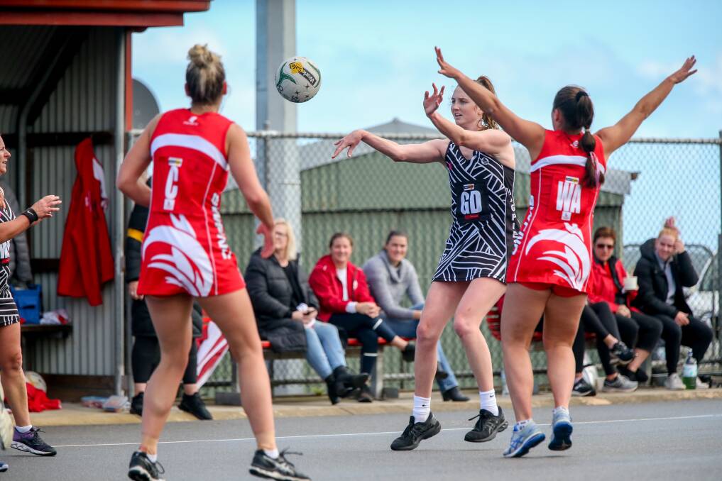 BUSY: Ruby Pekin-Schlicht is playing open netball for Camperdown and coaching its 17 and under team. Picture: Chris Doheny