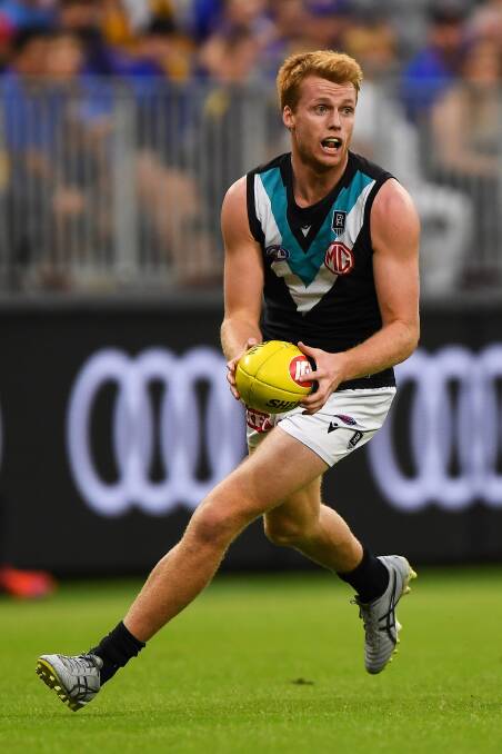 MAINSTAY: Willem Drew is now an integral part of Port Adelaide's midfield. Picture: Getty Images 