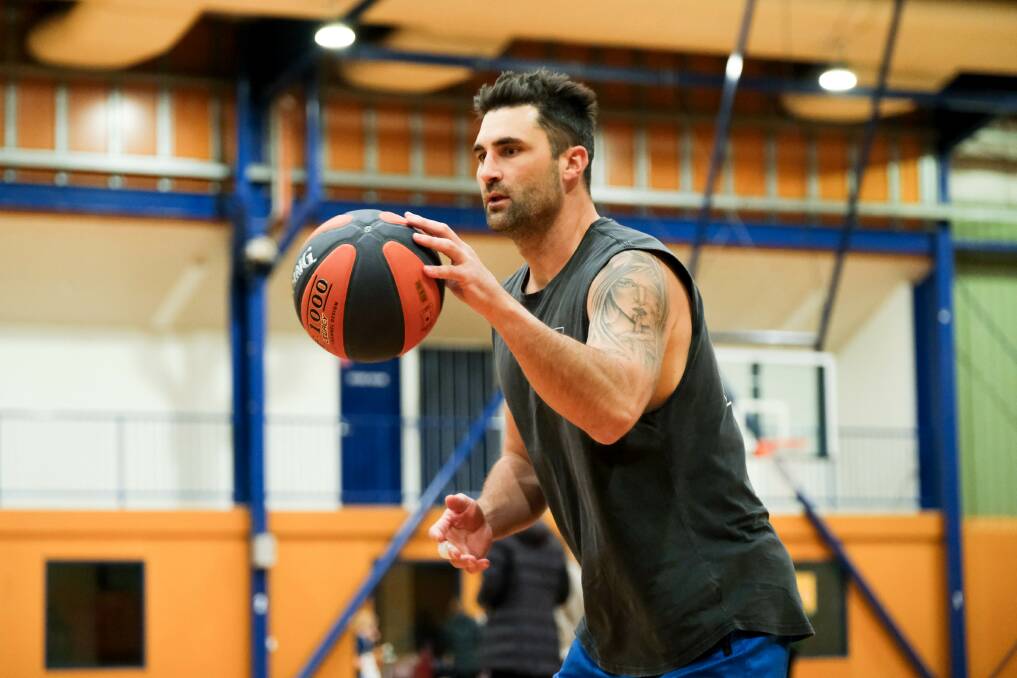 WORKING HARD: Alex Gynes on the training court for Warrnambool Seahawks. Picture: Chris Doheny 
