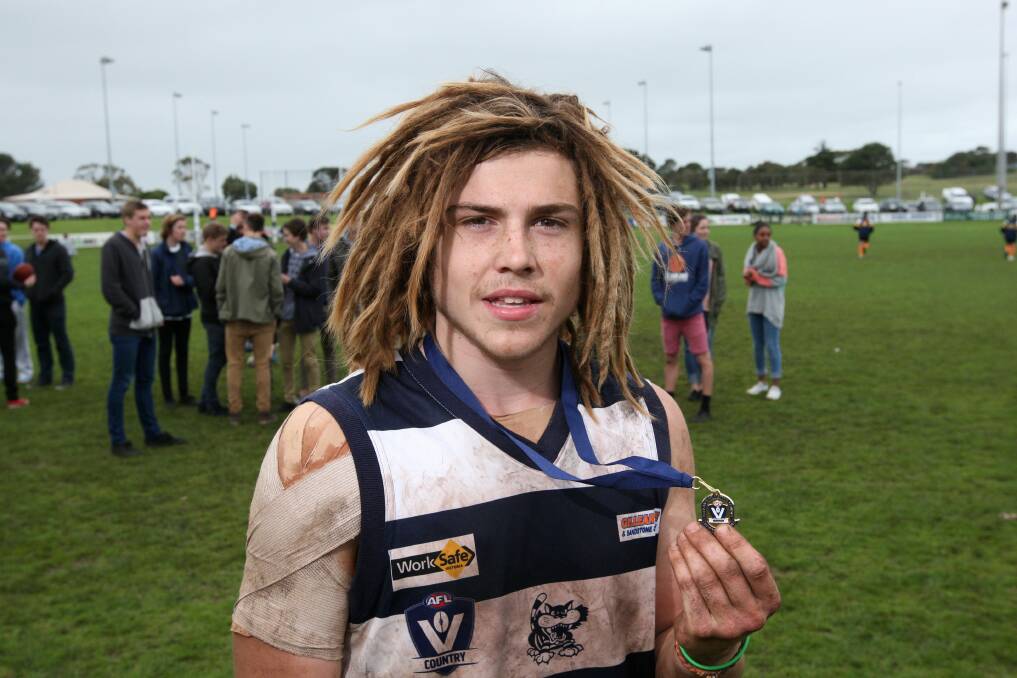 A young Dylan McCutcheon was best on ground for Allansford in the WDFNL under 17 grand final in 2013. 