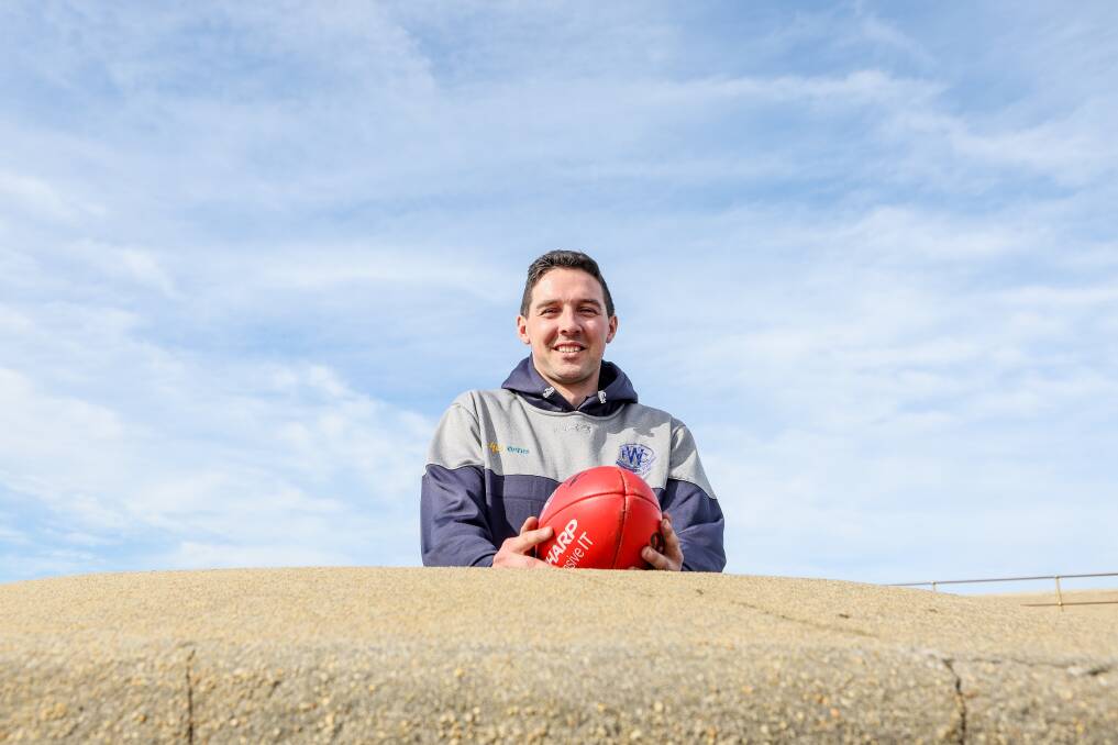 Hampden league footballer Jackson Bell, pictured at the Warrnambool breakwater, has built a decorated resume at Warrnambool. Picture by Anthony Brady 