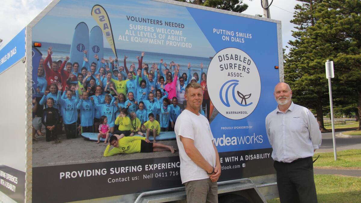 STOKED: Neil Kelly and WDEA Works director of social enterprise Jack Melican with the new trailer. Picture: Kimberley Price