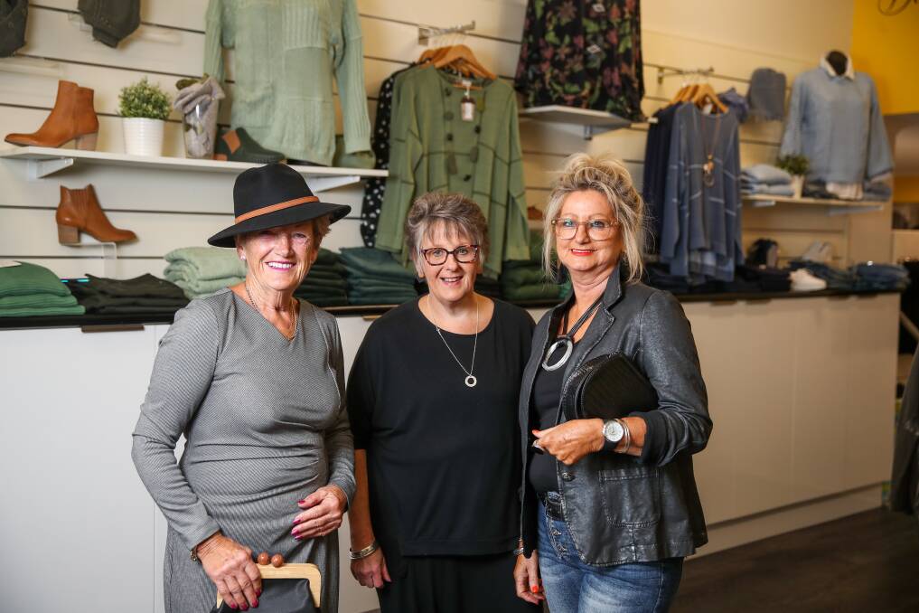 SHOWCASE: Heather Jensen, Daizey Boutique owner Maree Wills and Carol Main will be showing the latest winter fashions at the Rotary Club of Warrnambool's Fashion Parade on Thursday night at the Warrnambool Bowls Club. Picture: Anthony Brady