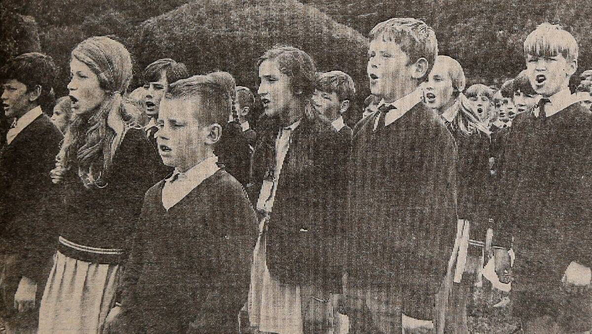 CHOIR: St Patrick's Koroit children singing in November 1970.