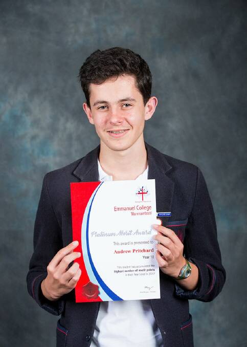 Warrnambool's young citizen of the year is Andrew Pritchard.