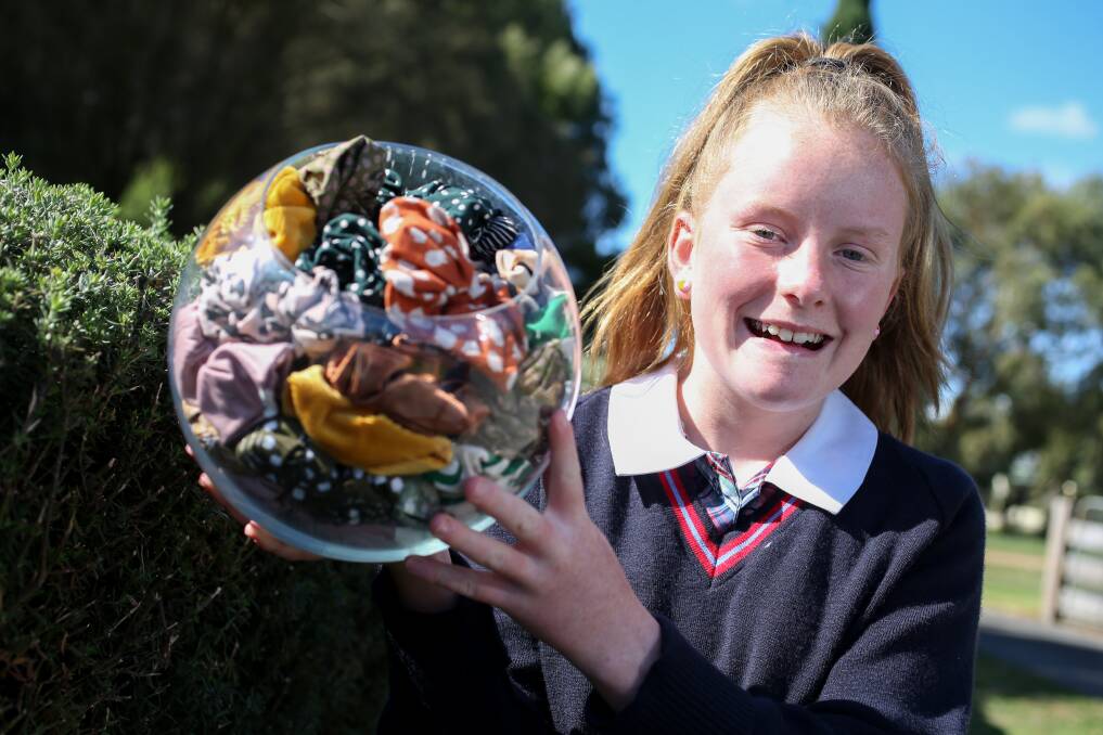 SUCCESS: Bailey MacDonald has made more than 1000 scrunchies in her fundraising efforts. Picture: Chris Doheny
