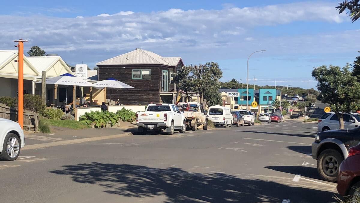 Lord Street, Port Campbell was bustling again over the first weekend of the school holidays. Picture: Kimberley Price