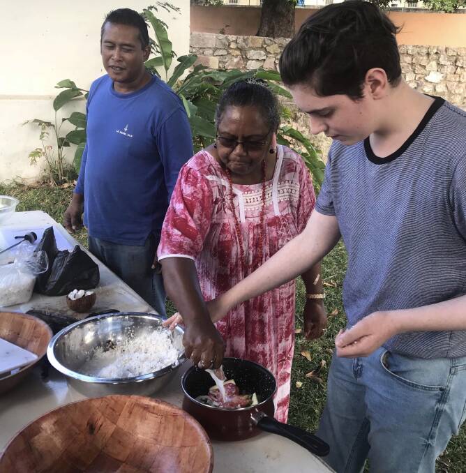 IMMERSION: The group had the opportunity to cook traditional dishes of New Caledonia. 