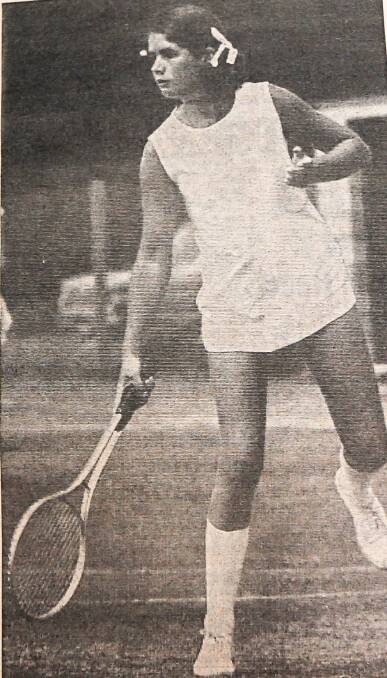 SPORTY: Hawkesdale's Sue O'Brien during a tennis match in January.