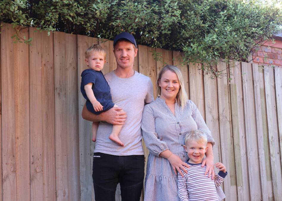 THANKFUL: Pat and Lucy Mahony with their sons Ollie, 18 months and Henry, 4, are thankful they went to Rhythm First Aid's infant and child first aid course. Picture: Kimberley Price