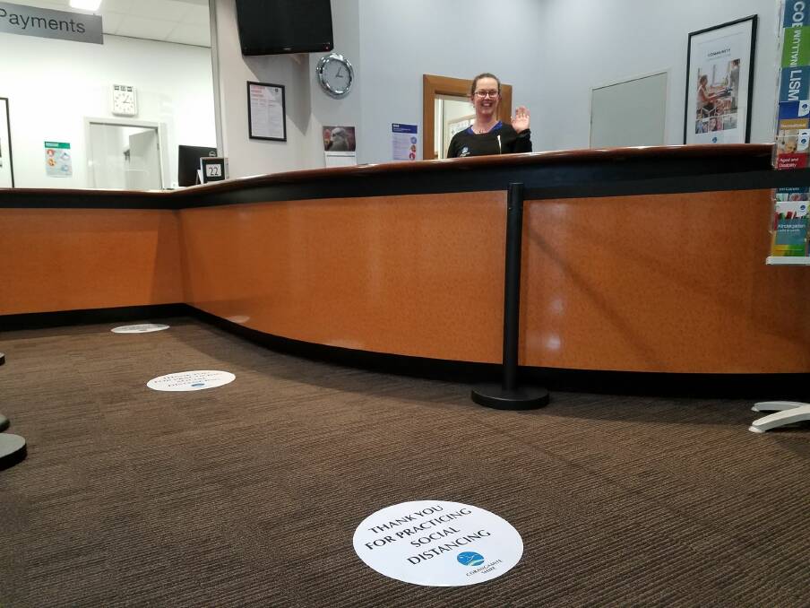 OPEN: Community relations officer Simone Bell is one of the staff opening the doors on Monday at Corangamite Shire Councils Civic Centre in Camperdown. Picture: Supplied