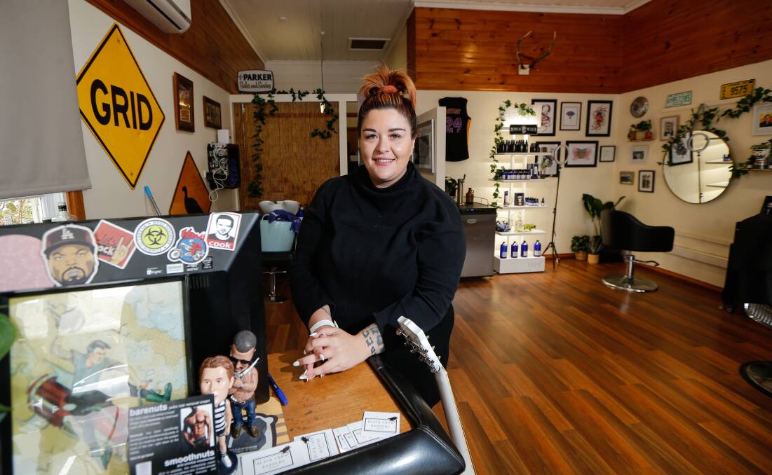 Koroit hairdresser Kayla Grant from Black Crow Barbers. Picture: Anthony Brady