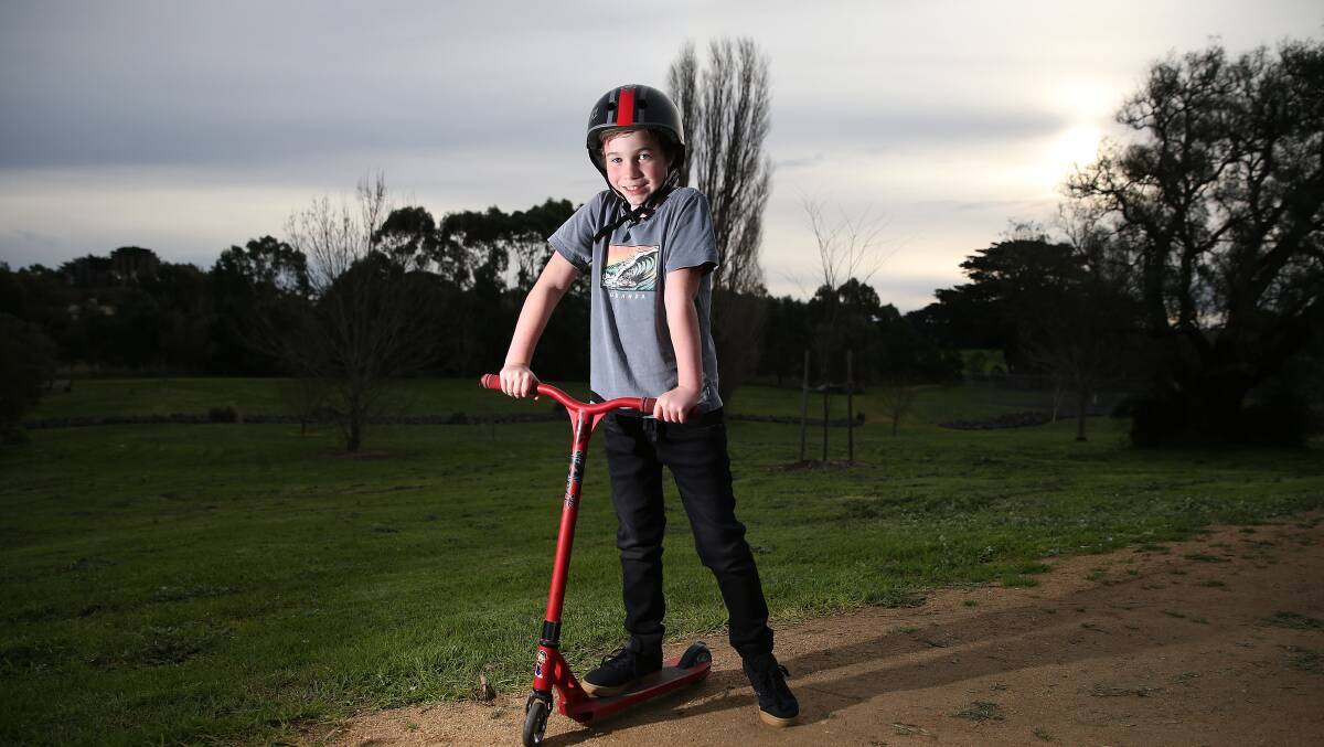 SKILL SESSIONS: Youngster Jack Brown, 8, wants a skate park at Jubilee Park in Woodford and started a petition to help achieve his goal. Pictures: Mark Witte