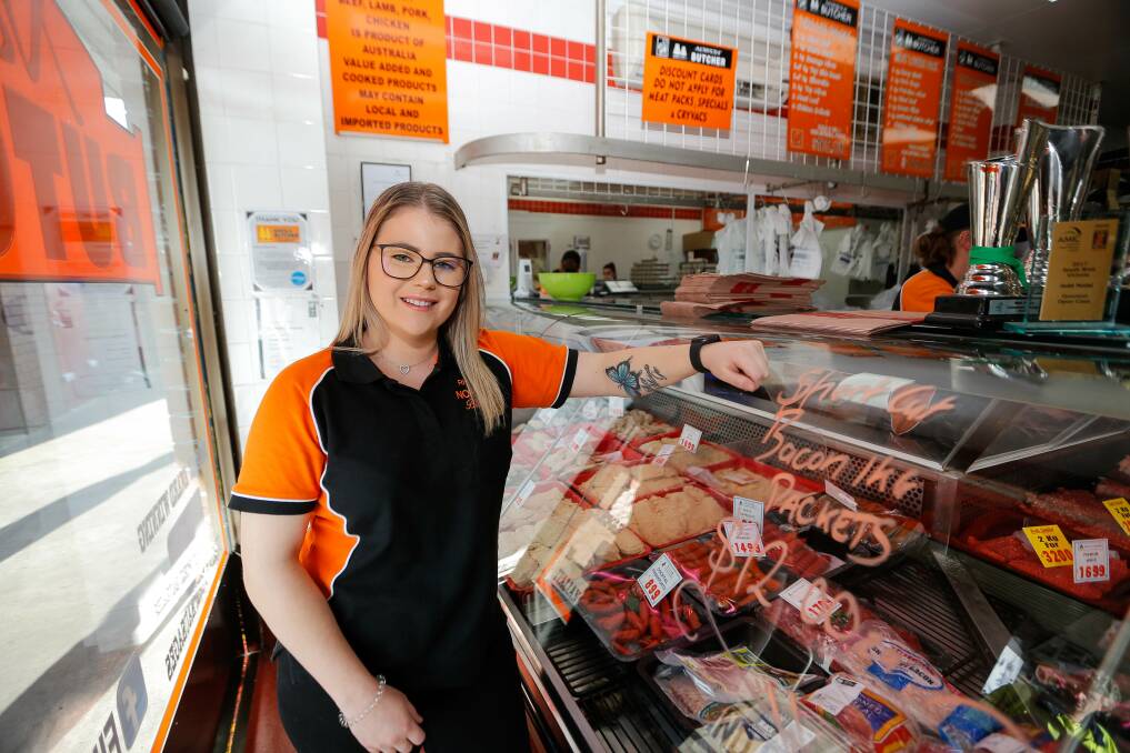 CHANGE: Rhiarna Gee is learning the tricks of the trade of her family's butchery business. Picture: Anthony Brady