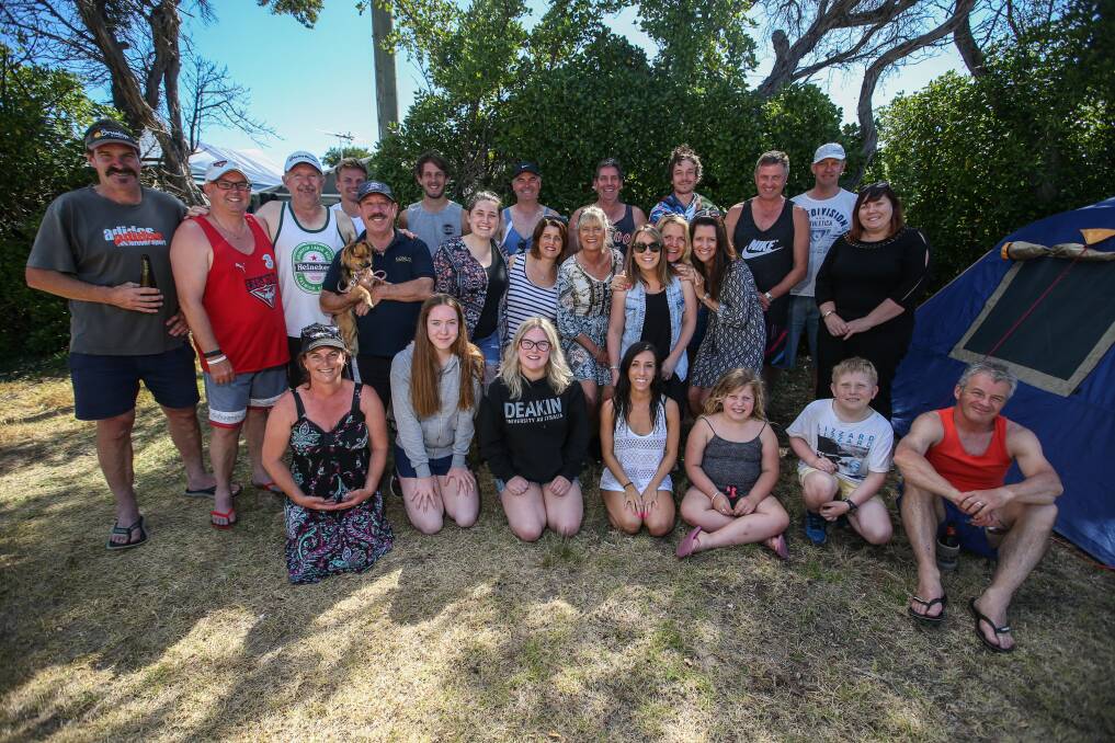 HOLIDAY FUN: The Struth, Attrill, Bolden, Bourke, Beks, Arrichio, OConnor, Prewitt and McCoombe families in 2016 at Surfside Two. 