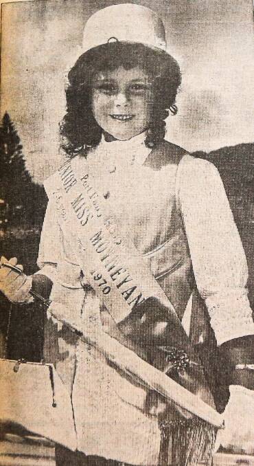CUTE: After a serious competitive judging process watched by a swarm of people, Elise Clarke was crowned Miss Moyneyana in January 1970. 