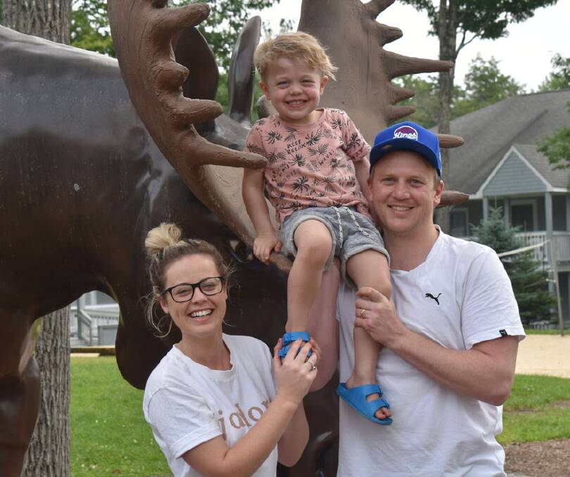 GRATEFUL: Kristy Trotman and Noah and Jet Dowie are grateful the community was able to help them get to Camp Sunshine in America. 