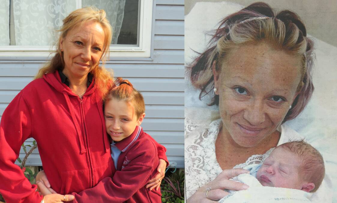 A tale to tell: North Haven residents Jodie and Nathan Gardner present day (left) and the Port News photo after Nathan's birth in 2009 (right).