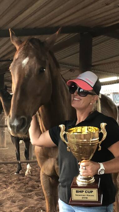 BACK HOME: Jackie Henderson, pictured with 2018 Newman Cup winner Boys Getaround Him, has returned to Warrnambool after many years in Western Australia and is now working with Aaron Purcell. Picture: Supplied