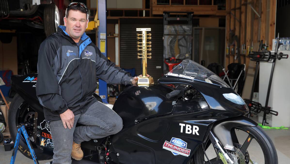 CHAMPION: Warrnambool-raised racer Glenn Wooster won last year's Australian Pro Stock Motorcycle title. Picture: Rob Gunstone
