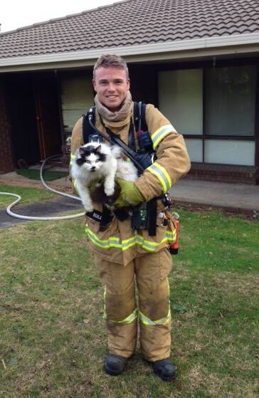 Warrnambool firefighter also saves resident's cat