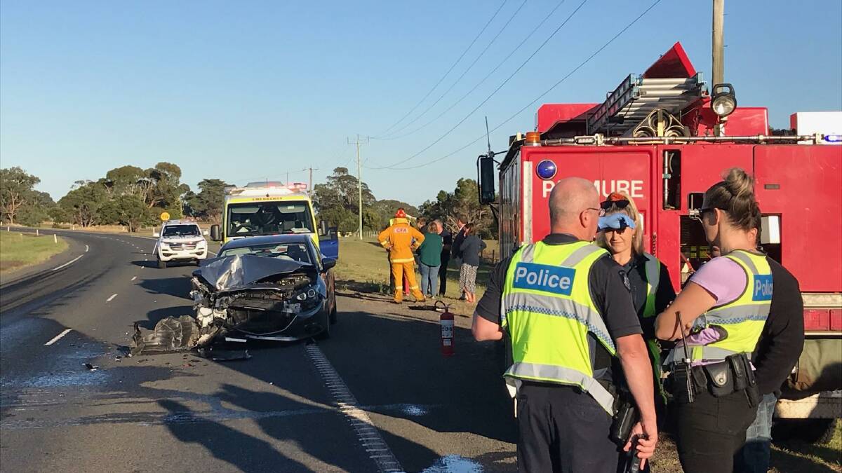 Woman taken to hospital after two-car crash on Princes Highway