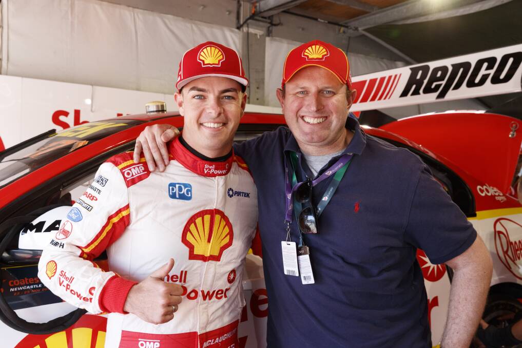 Good mates: Warrnambool's Tim Hodges has documented V8 Supercar legend Scott McLaughlin's journey from heartbreaking loss to series domination. Picture: Mark Horsburgh
