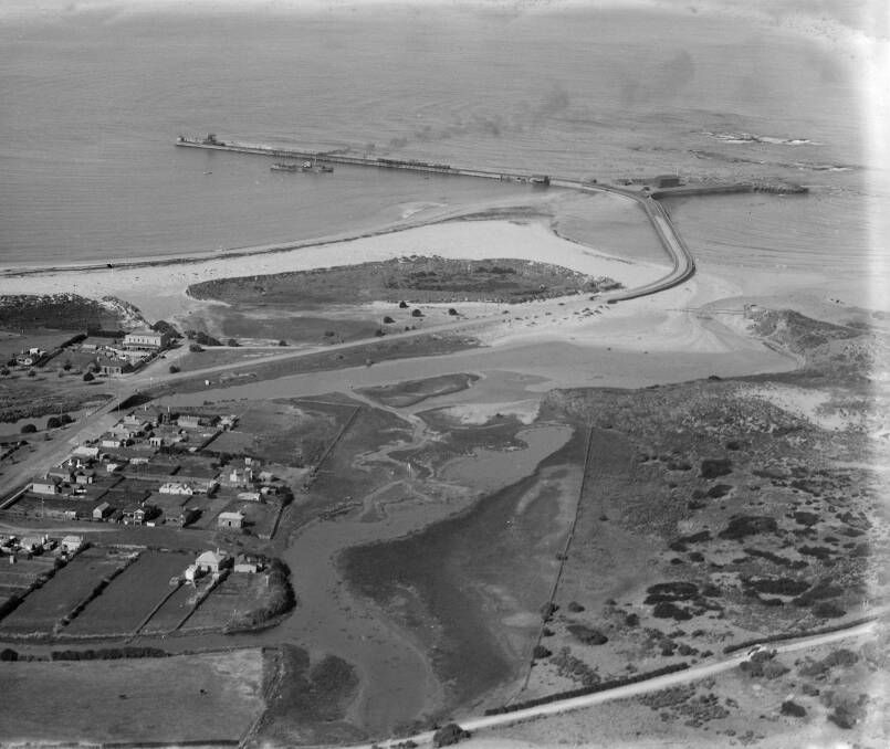 Bird's eye view: An aerial shot of South Warrnambool captured by Charles Pratt in the 1920s. Picture: State Library of Victoria 