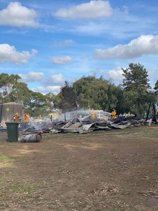 Gone: Kylie and Stuart Habel's house burnt to the ground on Tuesday, but the community has rallied around them donating $24,000 in 24 hours. 