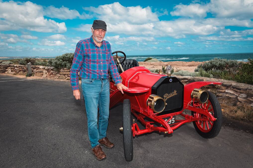 Warrnambool's Murray Murfett has spent eight years rebuilding a rare 1911 model 32 Buick which will be on display at Lake Pertobe on Sunday. Picture by Sean McKenna