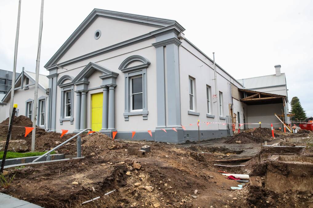 It's official: Work has begun on the new library site in Warrnambool with TAFE apprentices set to get work experience on the job. Picture: Morgan Hancock