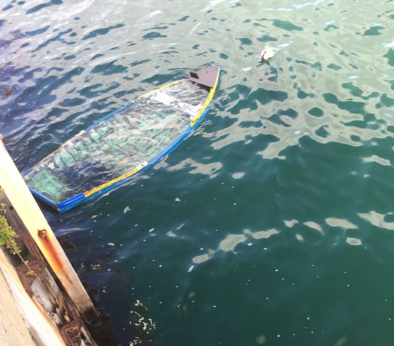 Sunk: A vandal attack on this boat before Christmas has prompted a renewed call for CCTV along Warrnambool's breakwater.