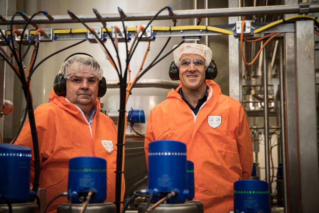 ProviCo site manager Hugh Ellis and CEO Ben Anderson inside their new $20 million lactoferrin plant. Picture by Sean McKenna