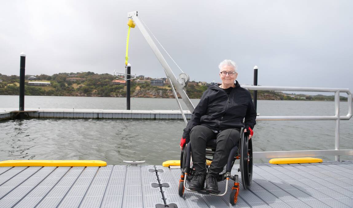 Making a splash: Georgia Richmond started lobbying two years ago for a hoist to get people of all abilities back onto the water. Picture: Mark Witte 