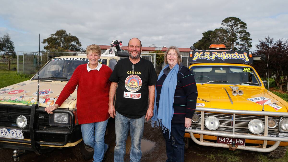 Teaming up: Cathy Anderson, Reg Dumesny and Jill Mibus are setting of on an off-raod adventure up to Cairns. Picture: Anthony Brady