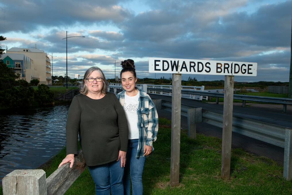 Historic: Edwards Bridge in South Warrnambool was named after Gayle Draper and her niece Shelby Edwards' family. Picture: Chris Doheny 