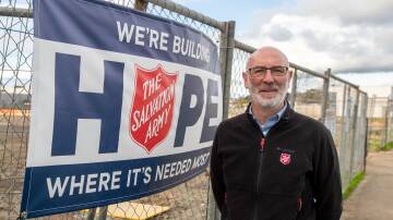 Bringing hope: Major Brett Allchin at the site of a proposed 21-townhouse development off Mortlake Road. Picture: Chris Doheny 