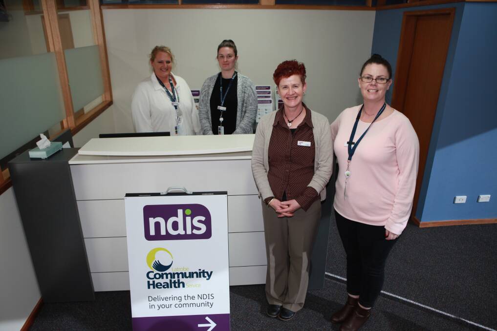 Ready to help: Local area coordinators Kelly-Anne Dean, Lisa Macdonald, Linda Wright and Lateisha Parry at the Latrobe Community Health Services offices on Raglan Parade.