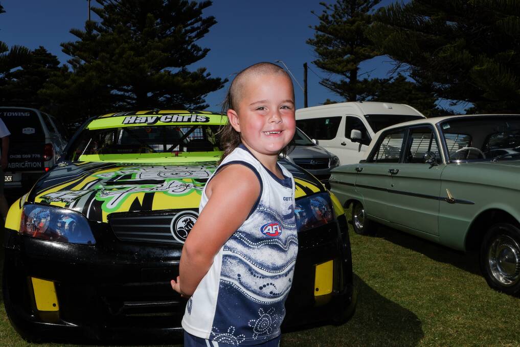 Chad Collins, of Koroit, checks out the cars on display at Lake Pertobe. Picture: Anthony Brady 